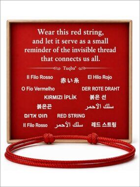 Adjustable Red Rope Bracelet for Women & Men, Handmade Lucky Friendship Couple